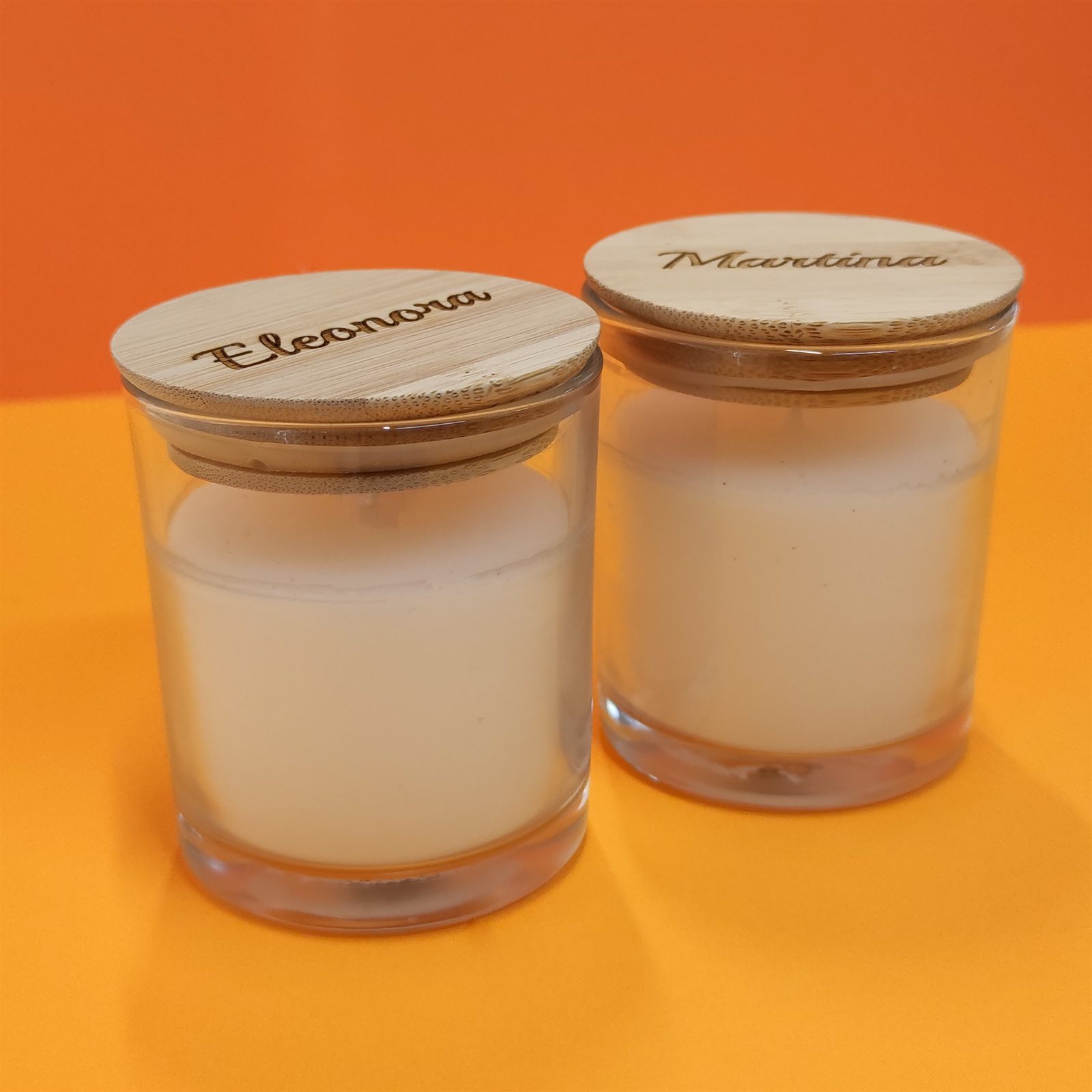 Candela personalizzata con coperchio inciso
