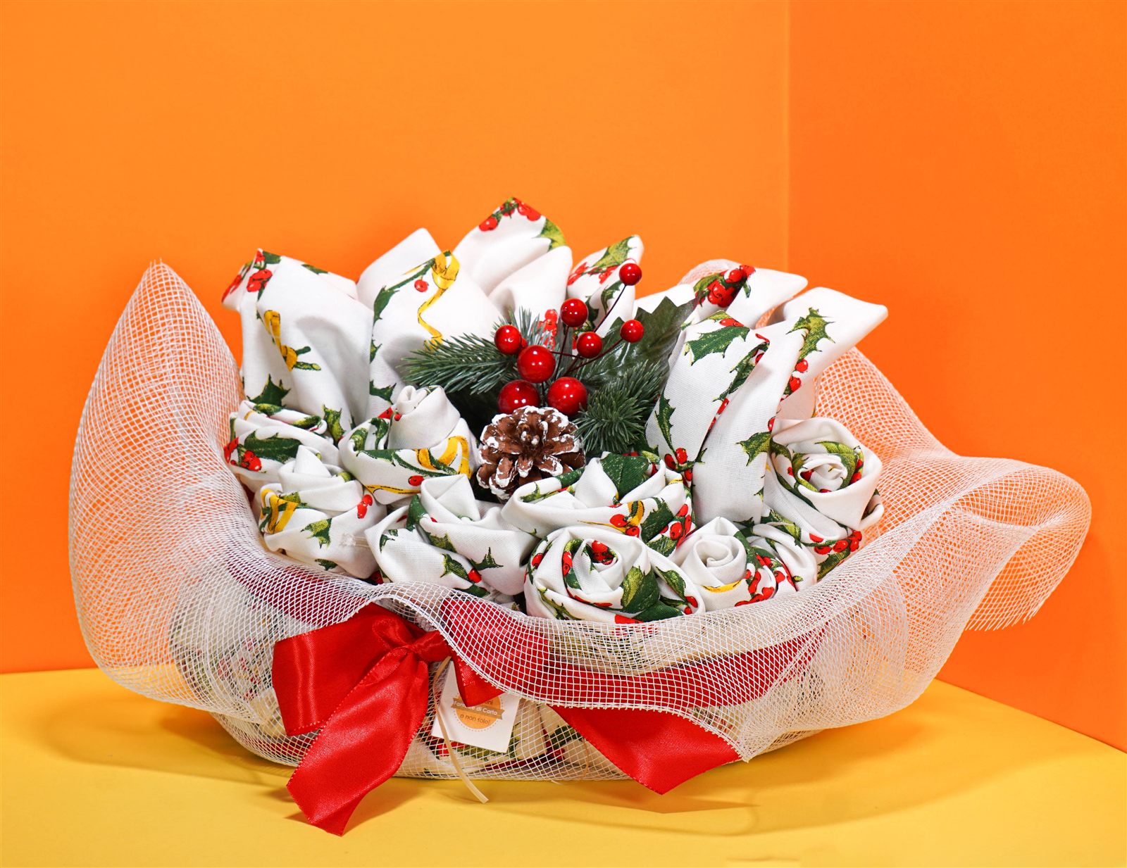 Composizione tessile elegante per regalo