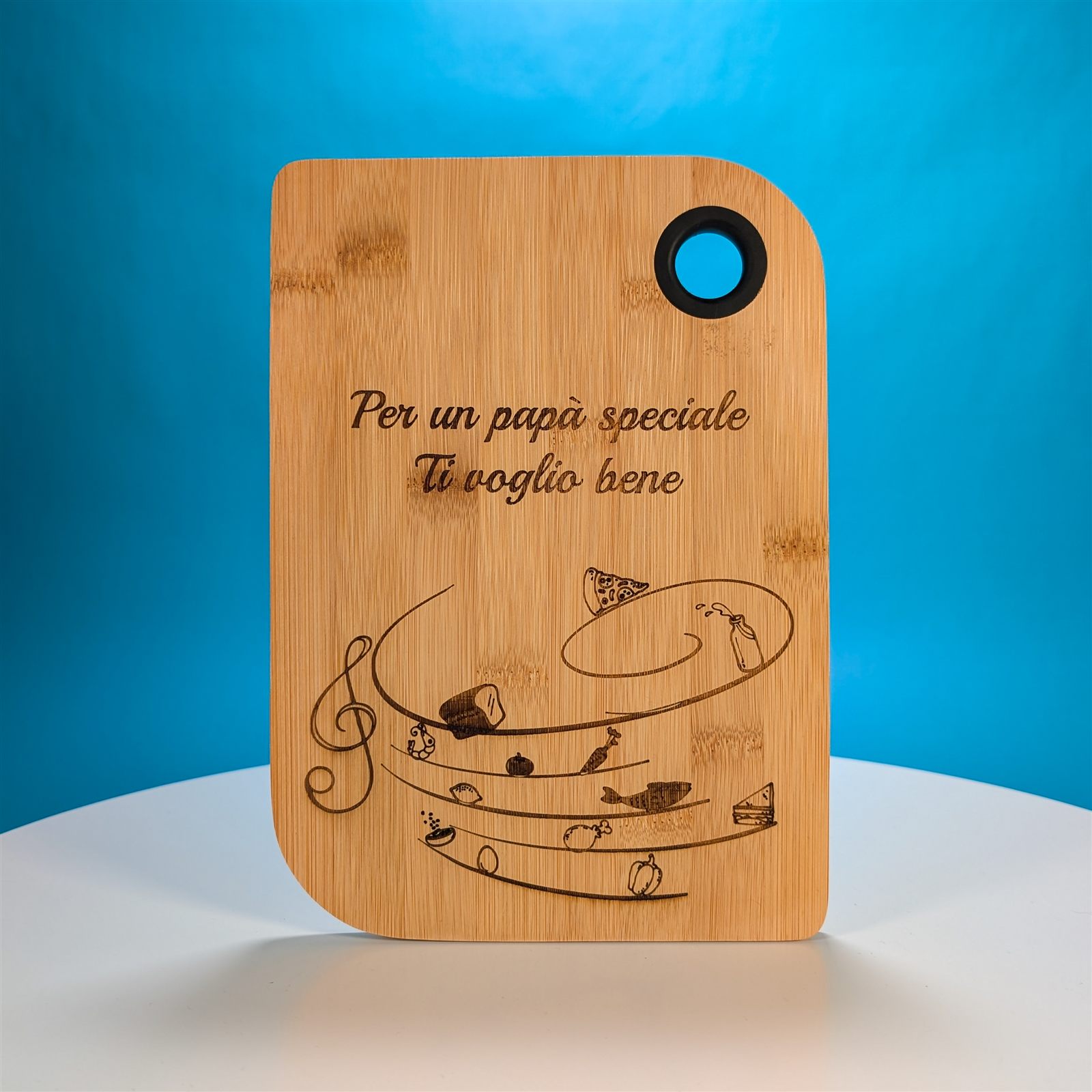 Tagliere in legno personalizzato con incisione laser